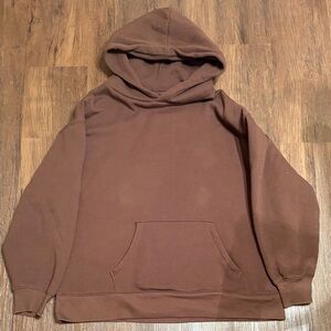 Brown Hooded Pullover Sweatshirt men’s sz L EUC